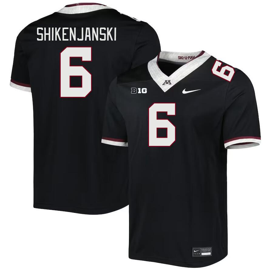 Men #6 Max Shikenjanski Minnesota Golden Gophers College Football Jerseys Stitched-Black